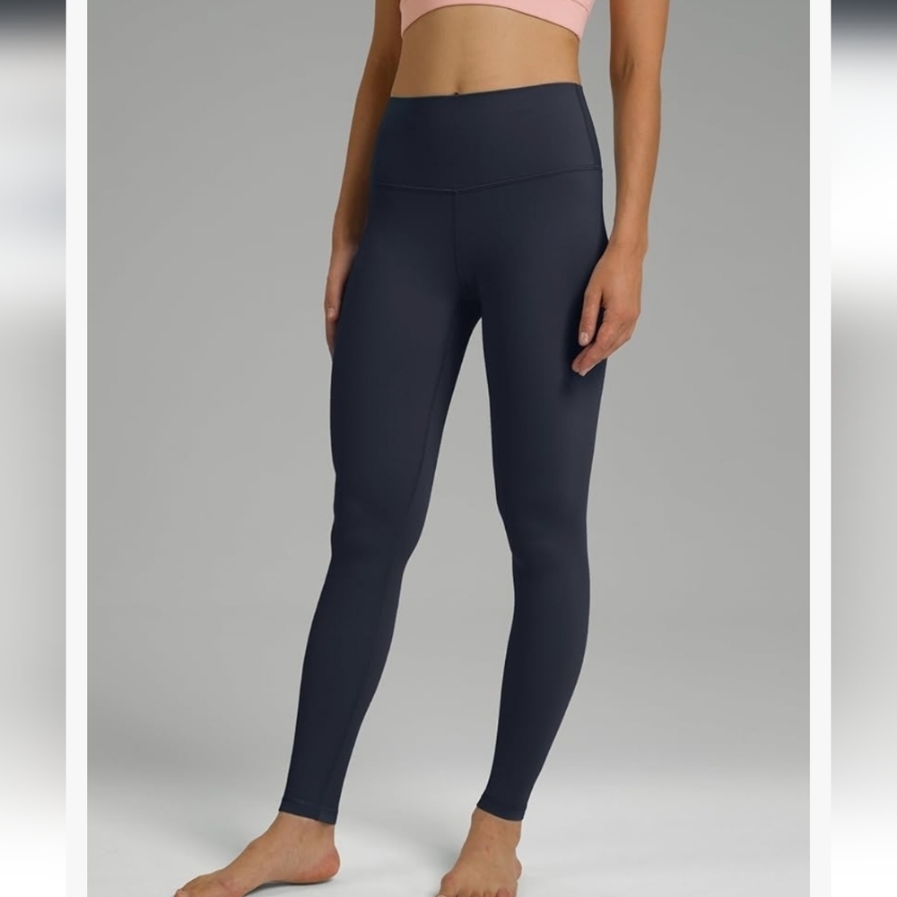 Women's M High-Waisted Leggings Grayish Blue M - Picture 3 of 16